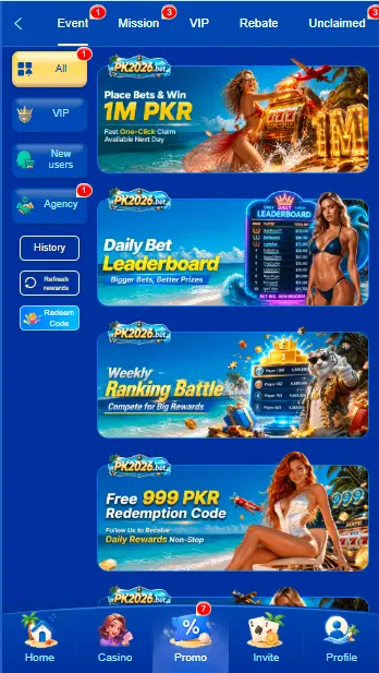 PK2026 Bet APK latest version interface on Android smartphone.