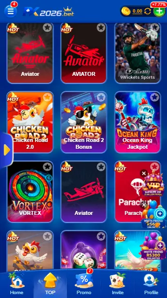 PK2026 Bet APK latest version interface on Android smartphone.