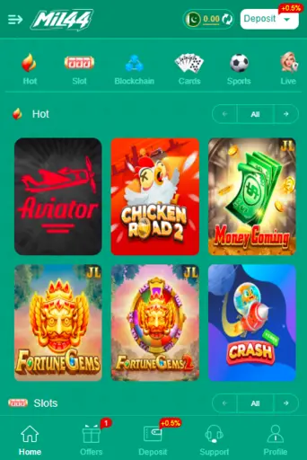 Mil44 Game APK Homepage